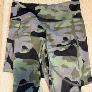 Zyia Green Camo Print Leggings- Size 8-10